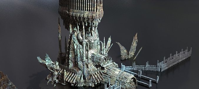 Helios light Walker Temples Kitbash 3D model