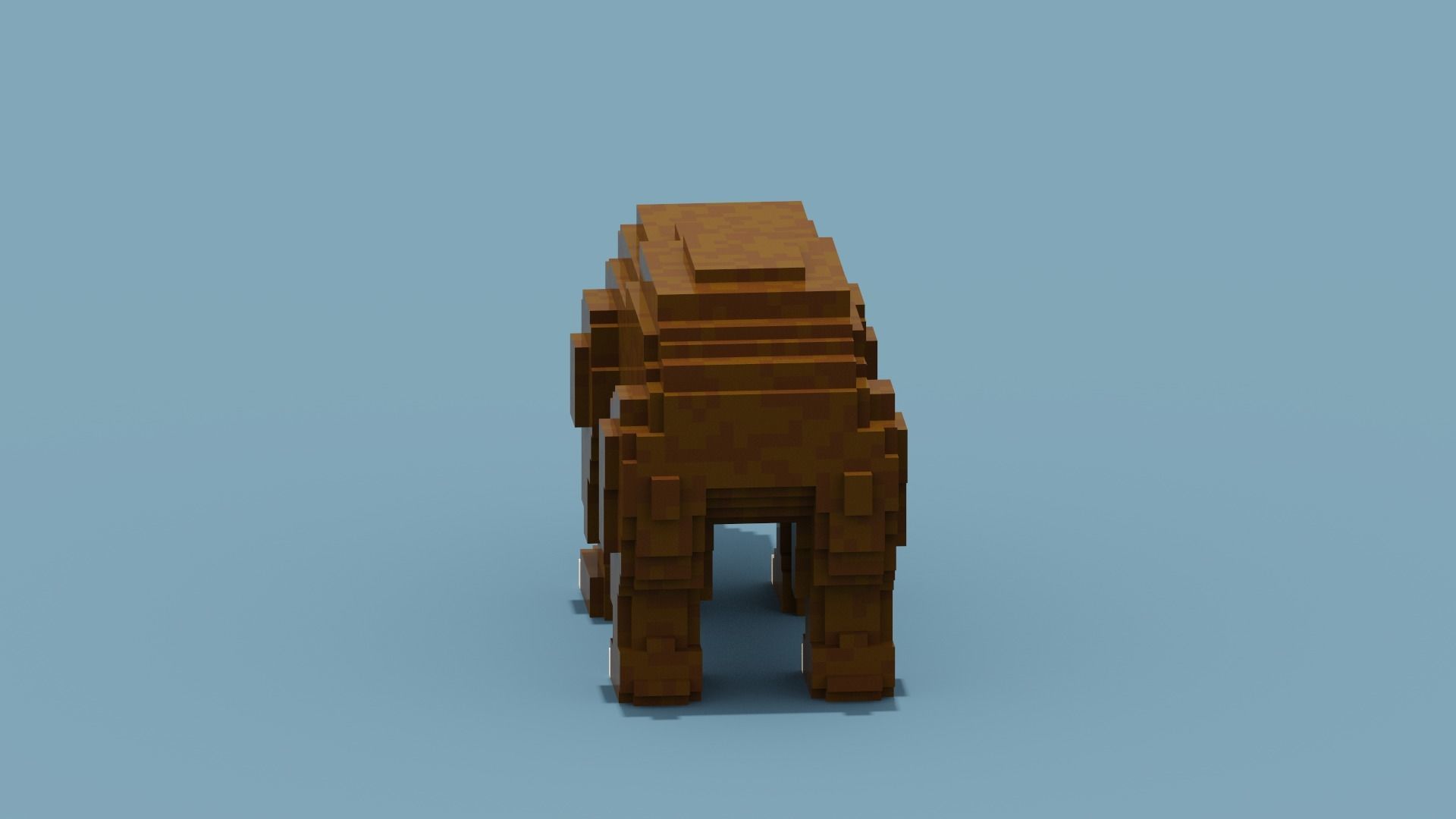 Voxel Bear Low-poly 3D model_4