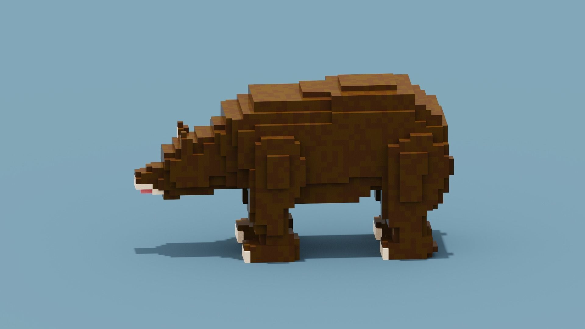 Voxel Bear Low-poly 3D model_5