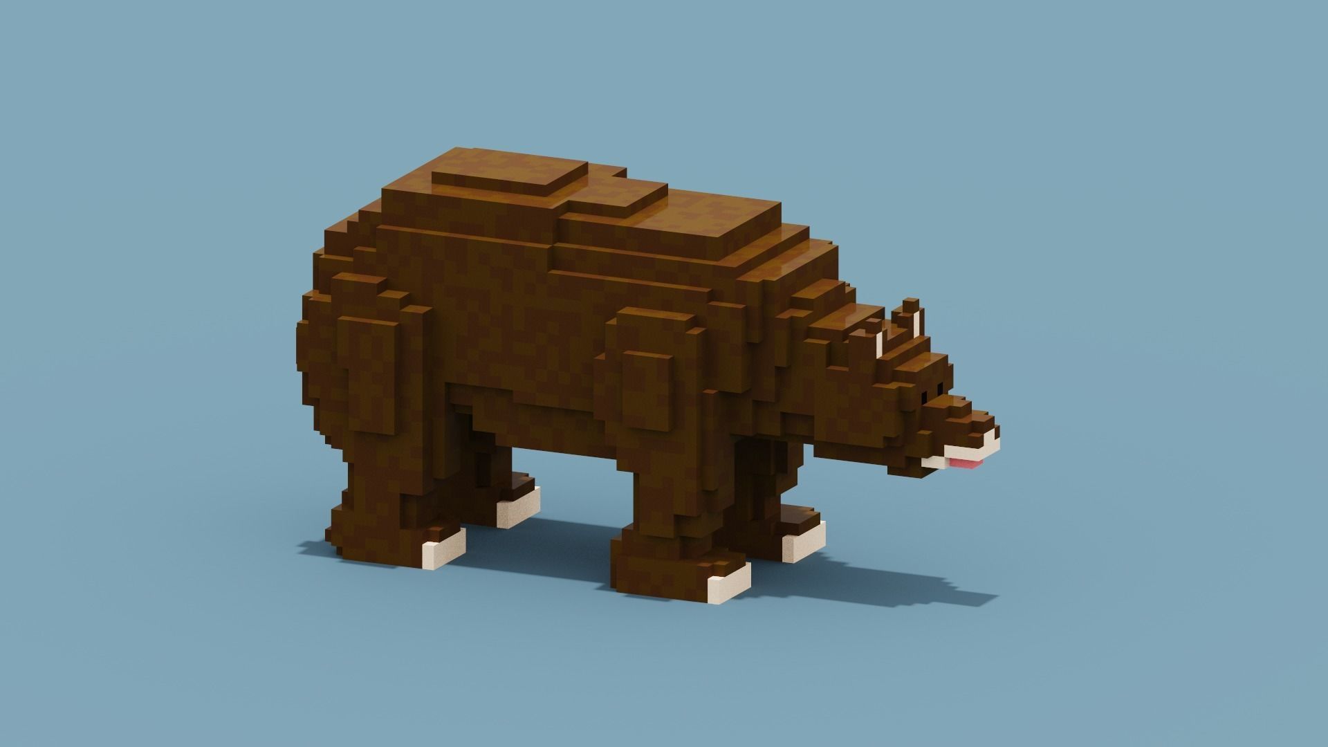 Voxel Bear Low-poly 3D model_10