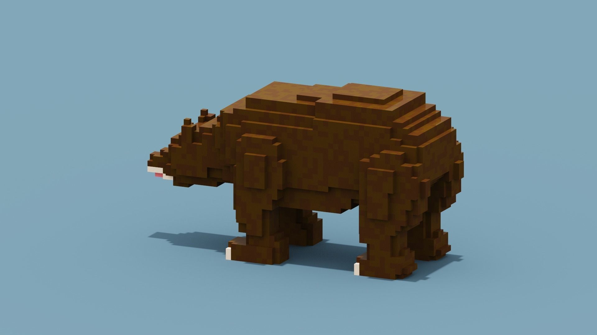 Voxel Bear Low-poly 3D model_6