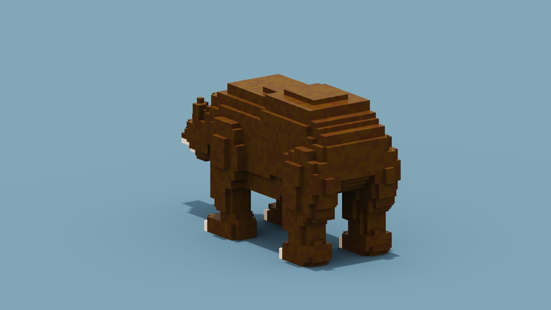 Voxel Bear Low-poly 3D model_1
