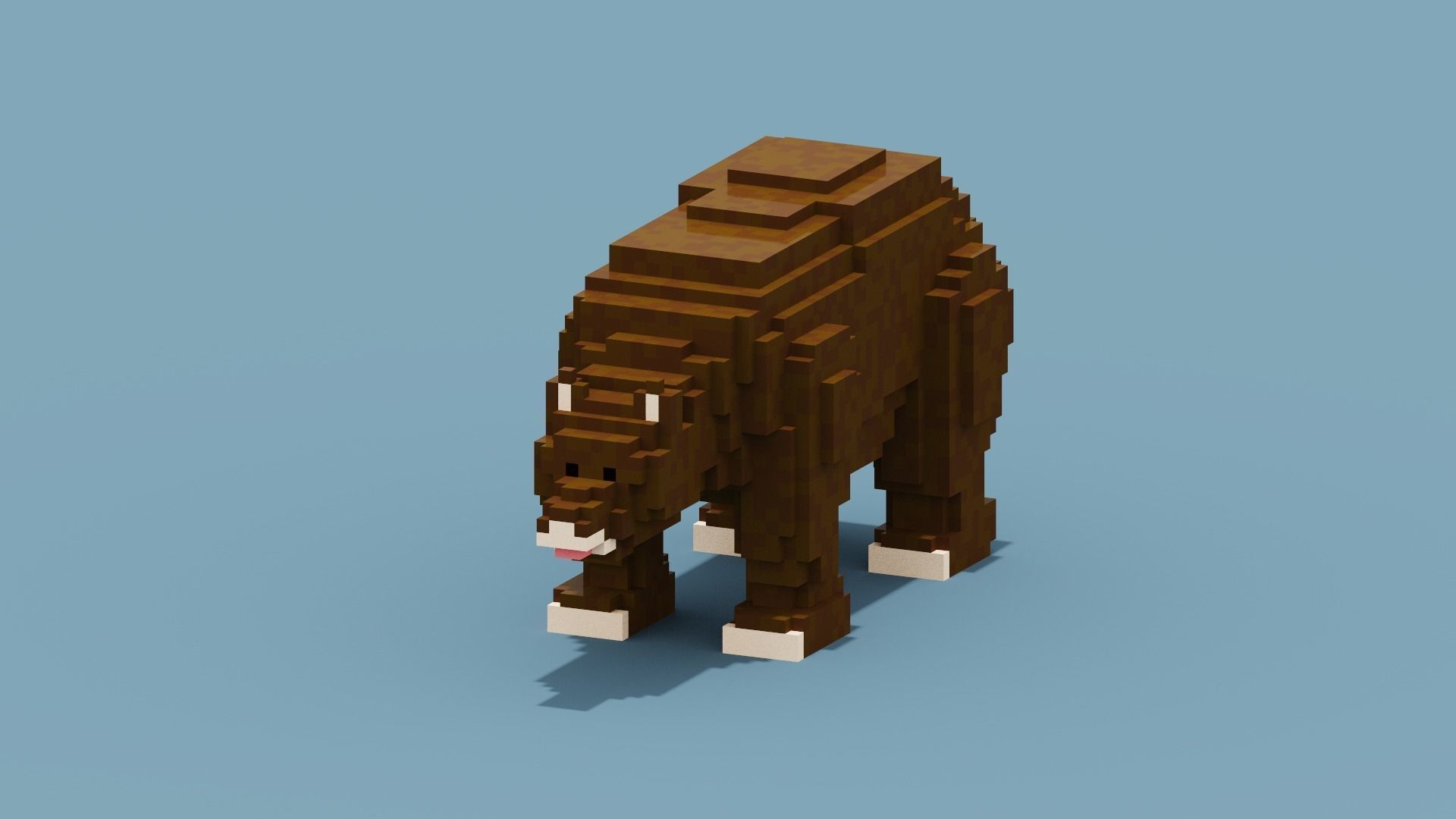 Voxel Bear Low-poly 3D model_11