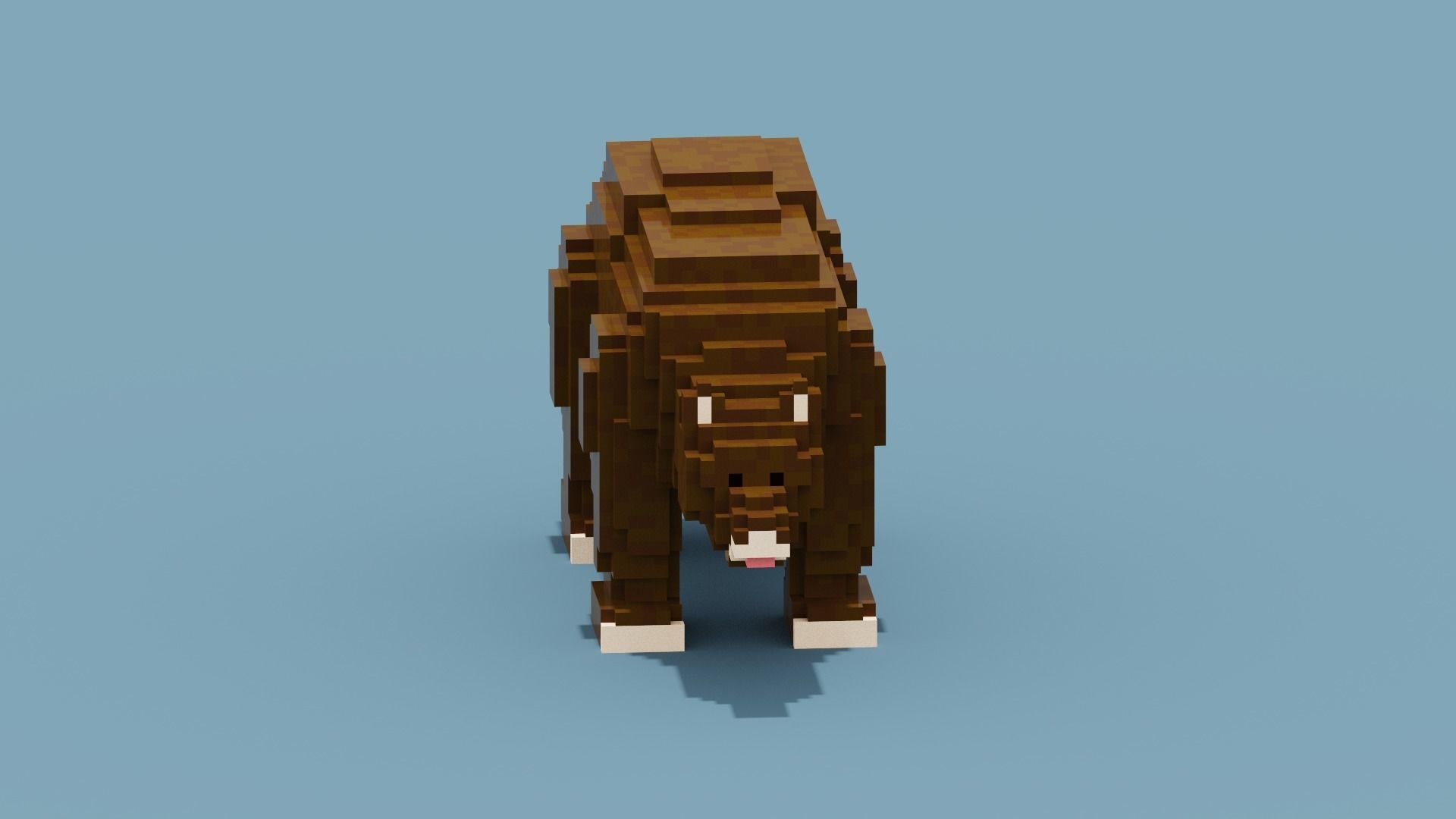 Voxel Bear Low-poly 3D model_9