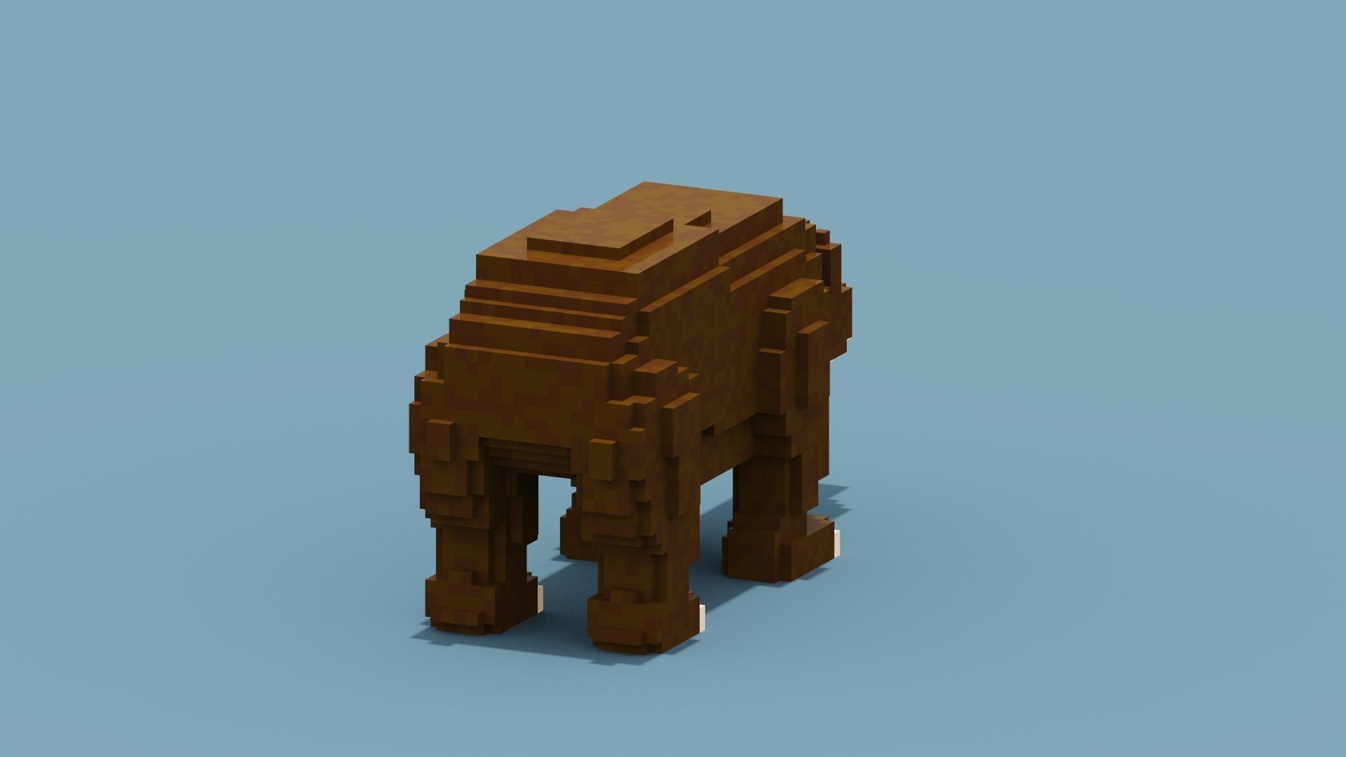 Voxel Bear Low-poly 3D model_3