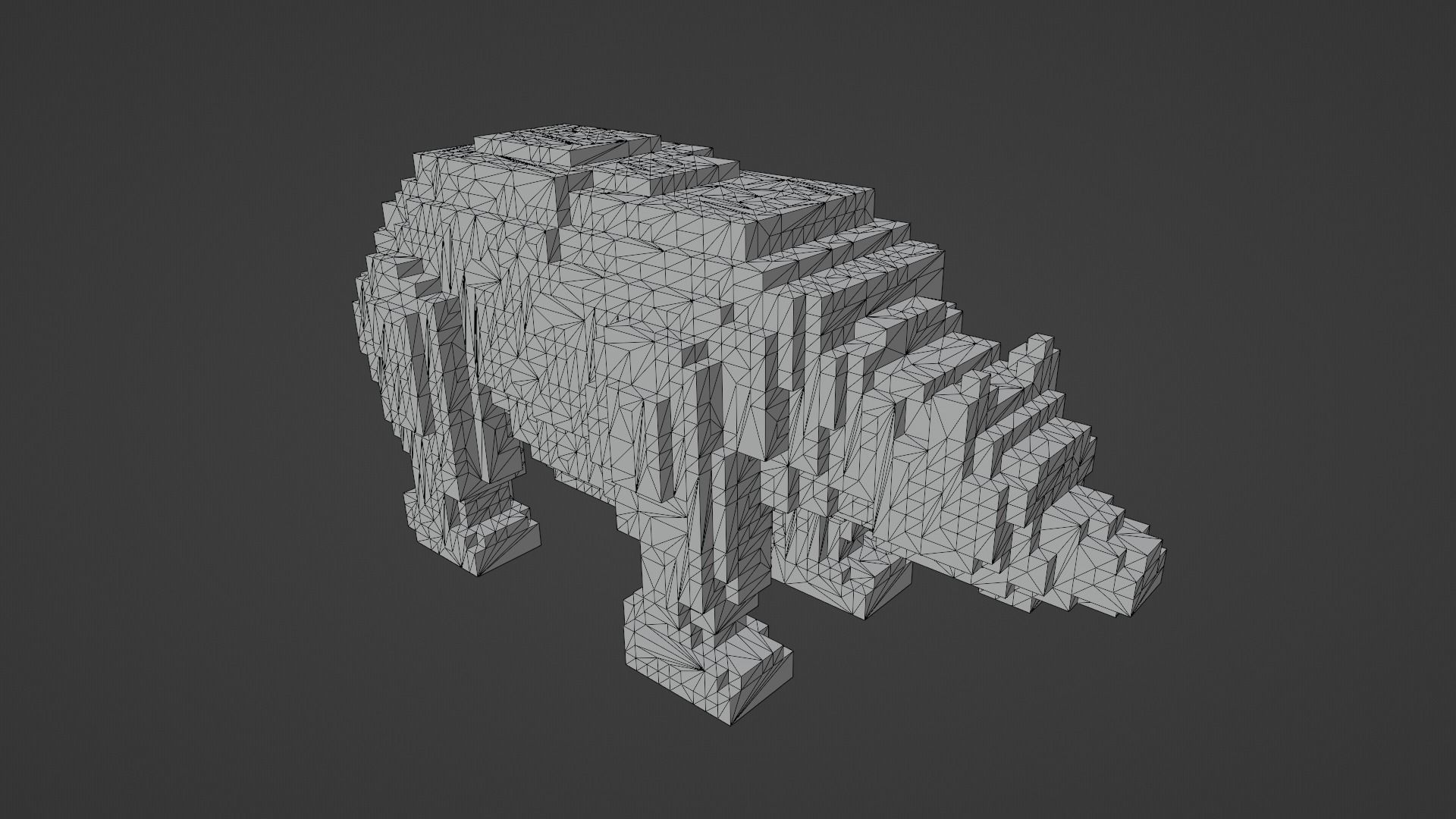 Voxel Bear Low-poly 3D model_12