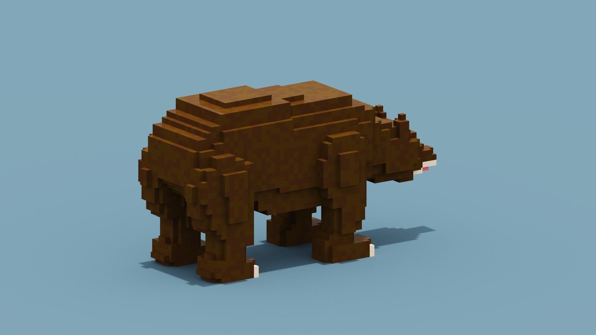 Voxel Bear Low-poly 3D model_7