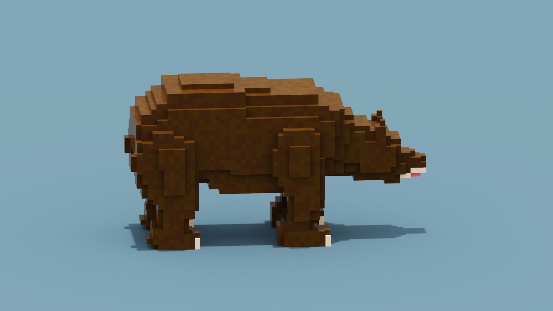 Voxel Bear Low-poly 3D model_8