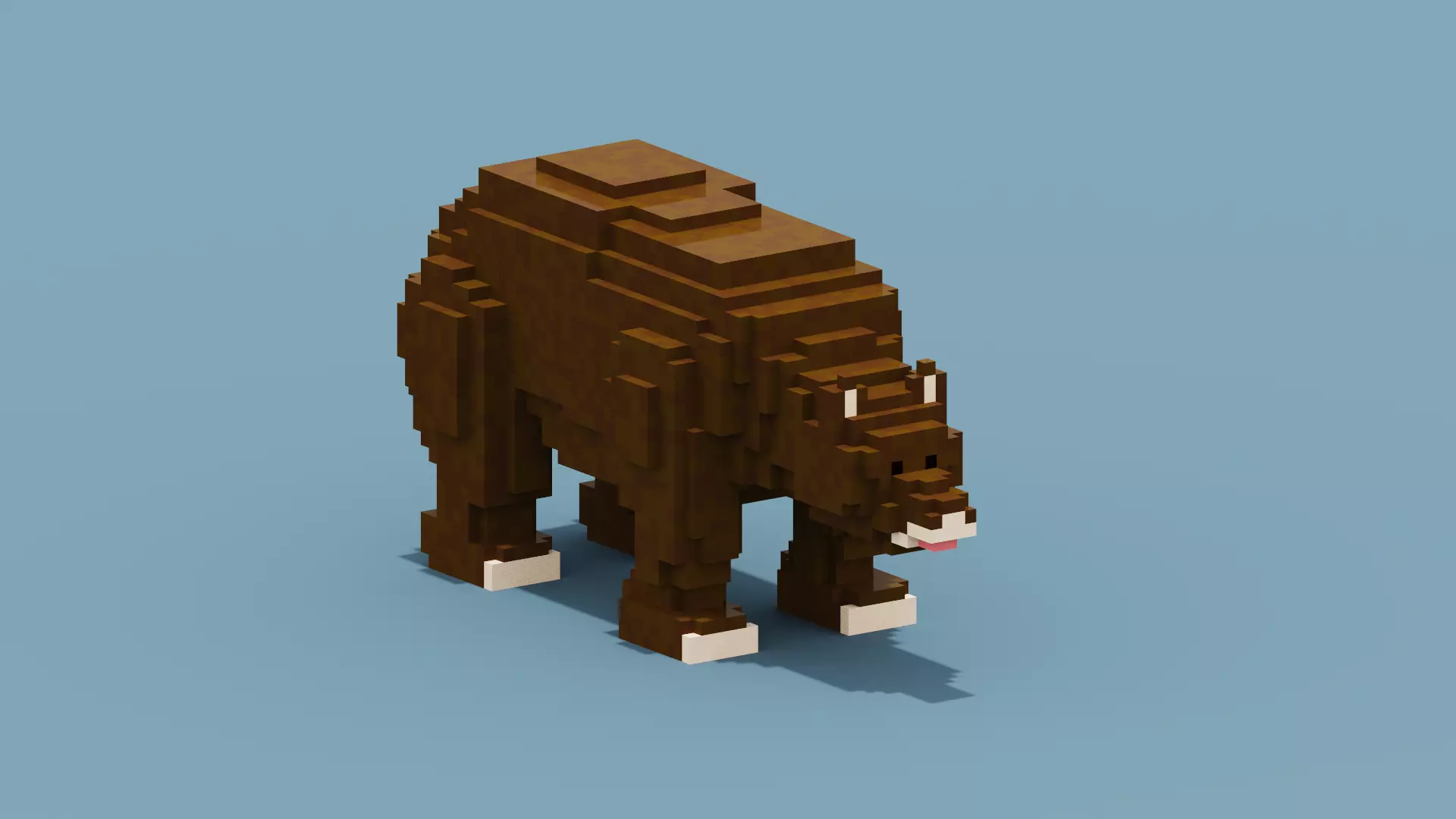 Voxel Bear Low-poly 3D model_0