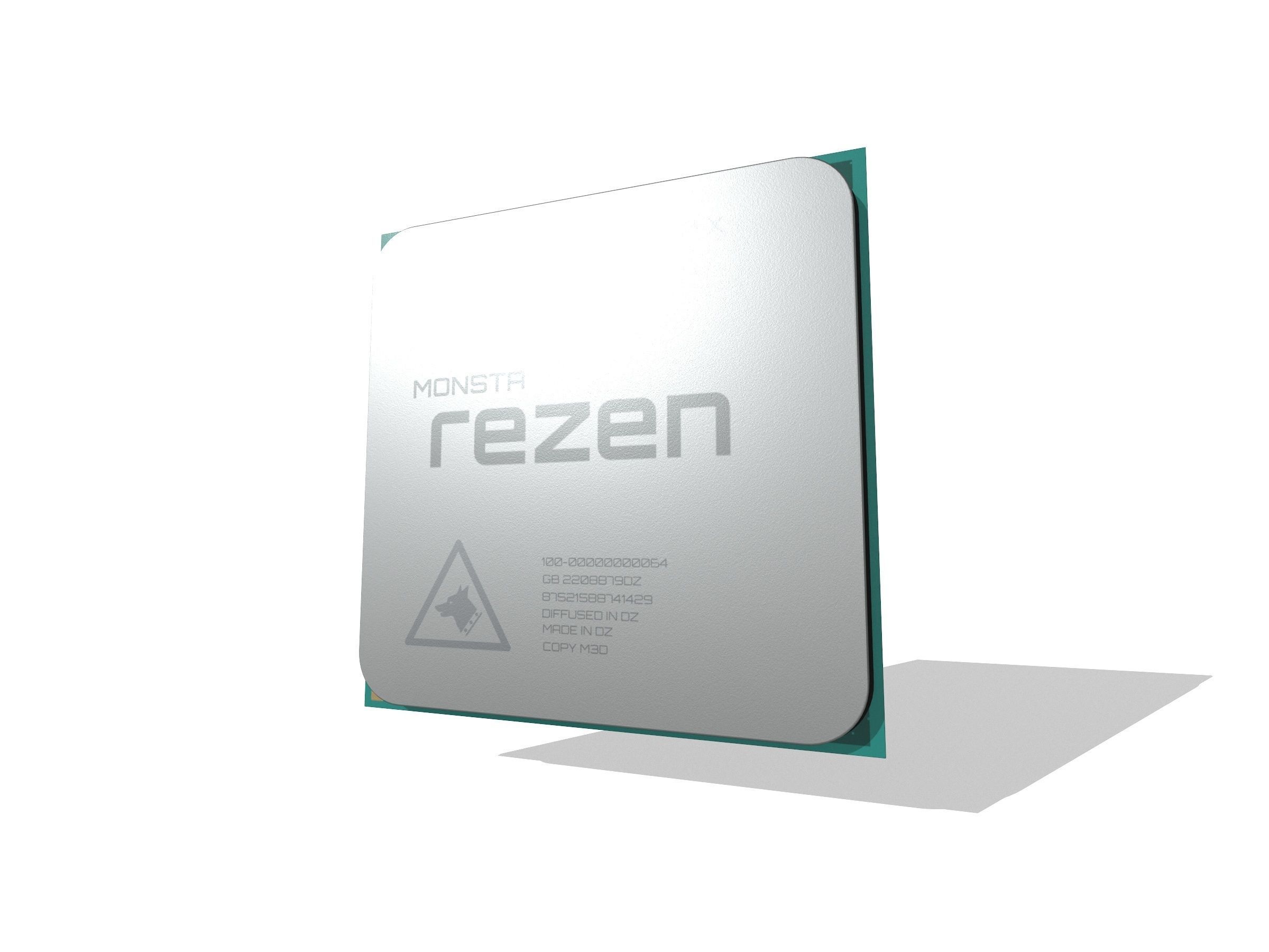 Ryzen 9 5900X delidable CPU Low-poly 3D model_1