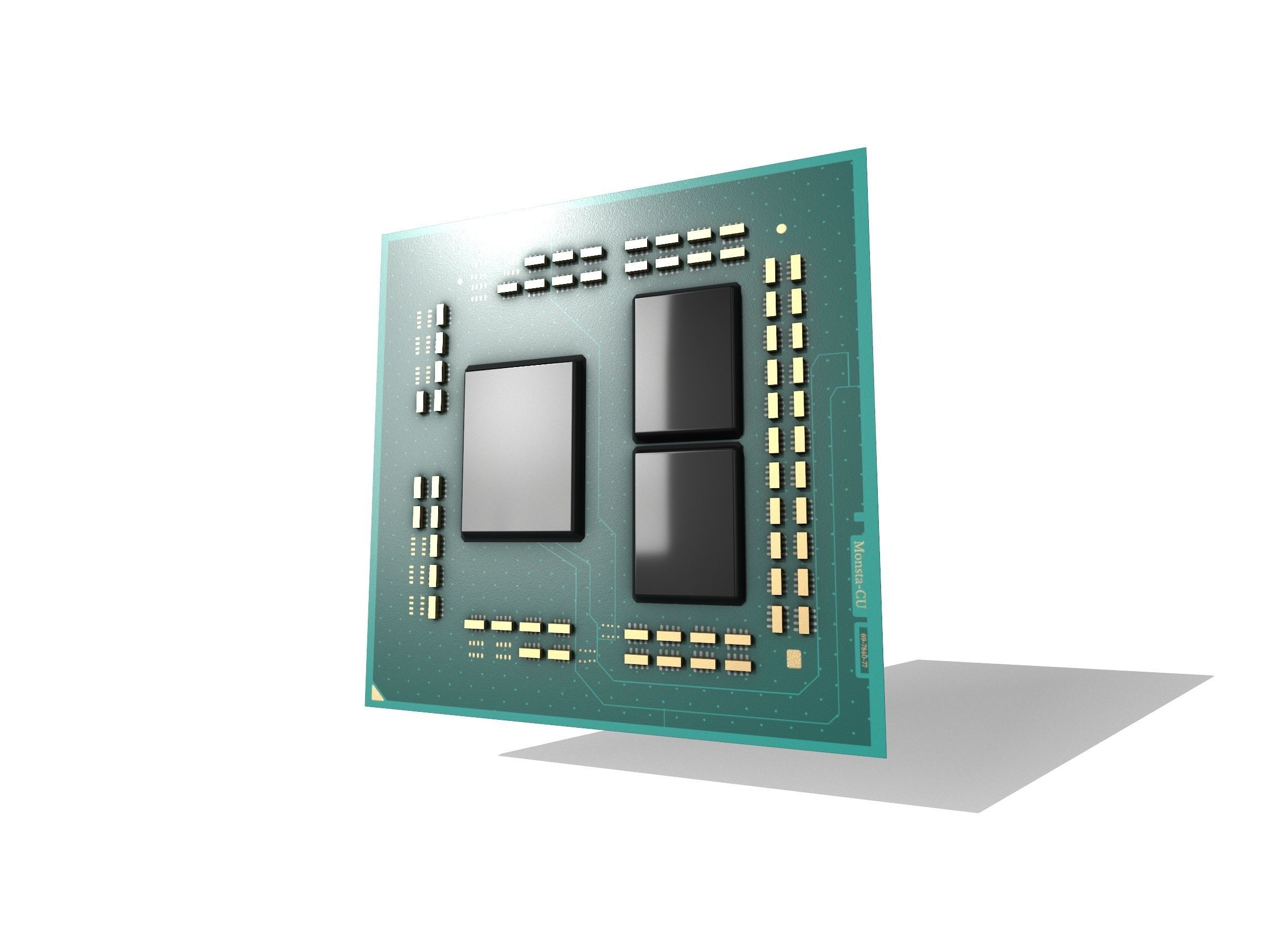 Ryzen 9 5900X delidable CPU Low-poly 3D model_3