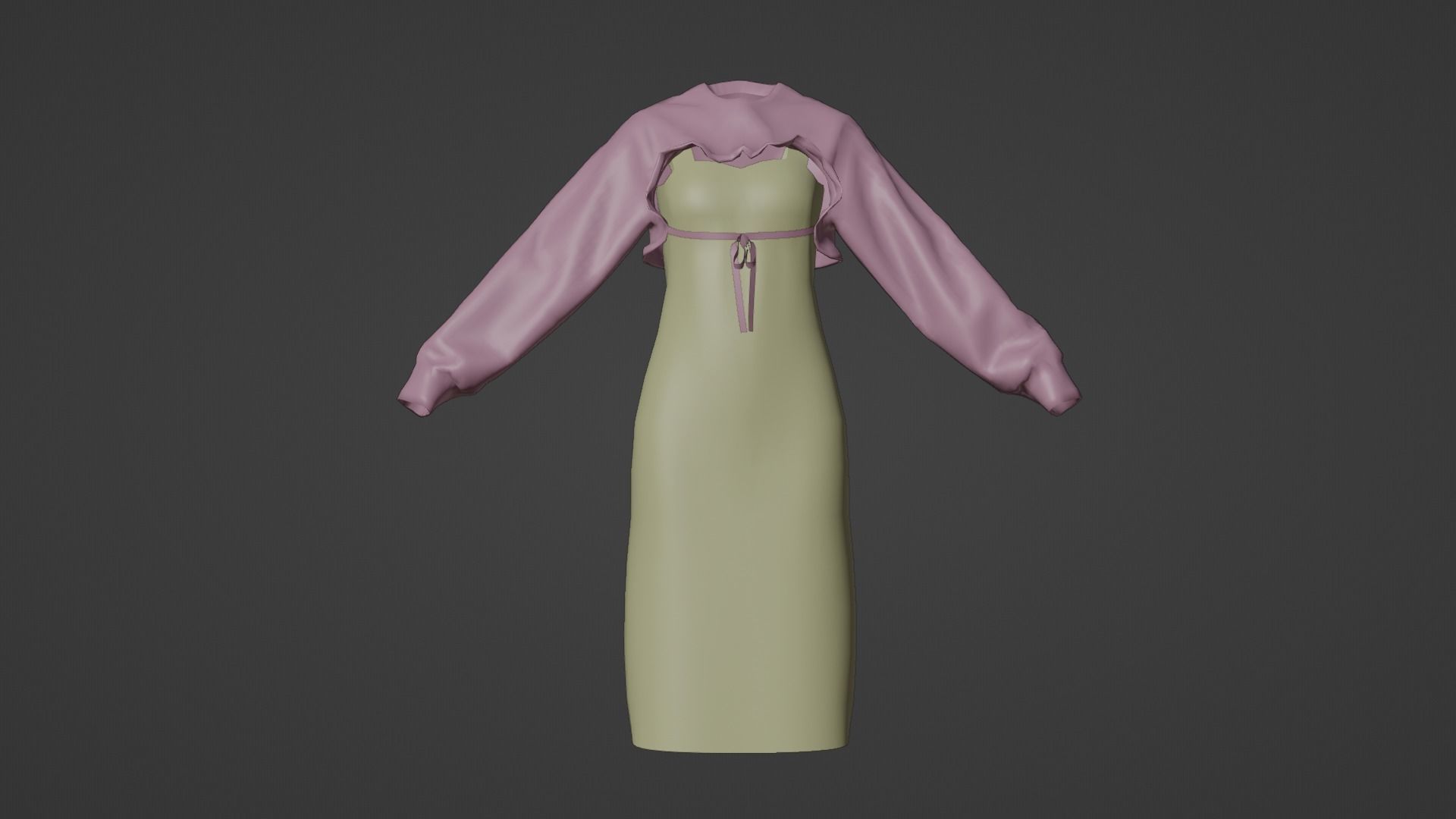 outfit set with Mexican skull pattern 2 pieces 3D model_14