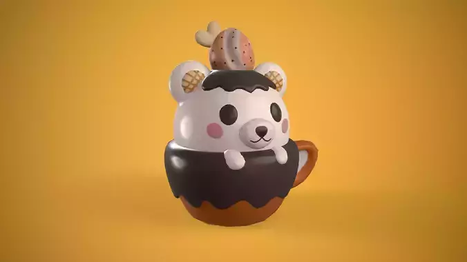 Cake bear squish toy