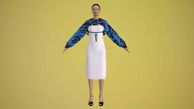 outfit set with Blue Mexican skull pattern 2 pieces