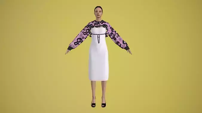 outfit set with Pink Mexican skull pattern 2 pieces