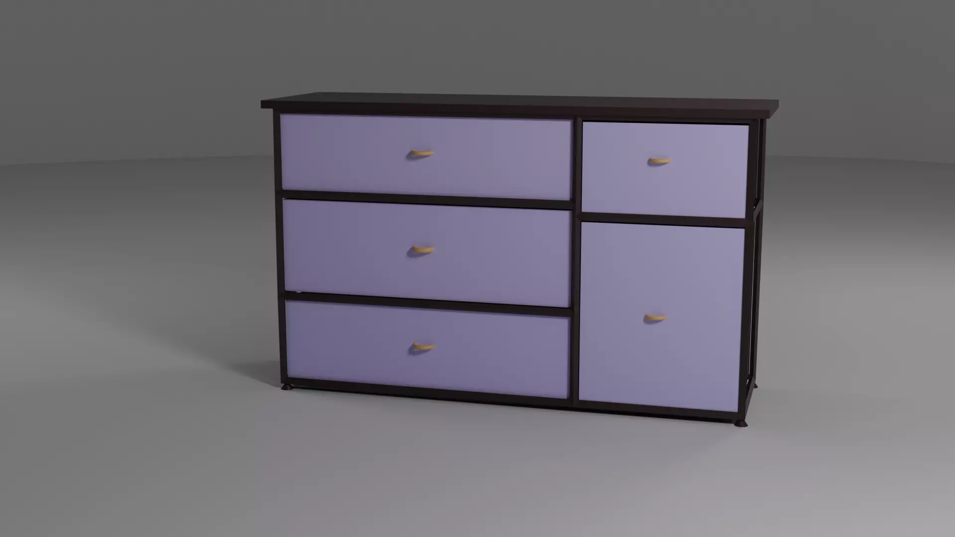 Metal frame drawer 3D model_0