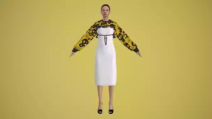 outfit set with Yellow Mexican skull pattern 2 pieces 