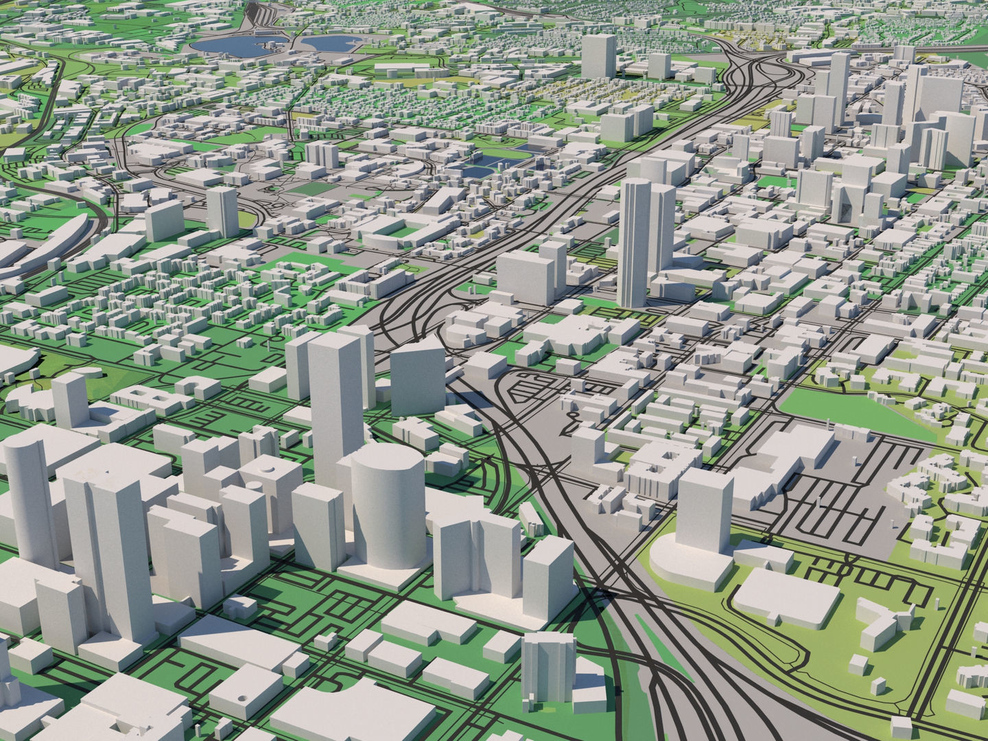 Atlanta Georgia USA 25x25km 3D - Atlanta Georgia Usa 25x25km 3d City Map 3d Model 4572f3f58f