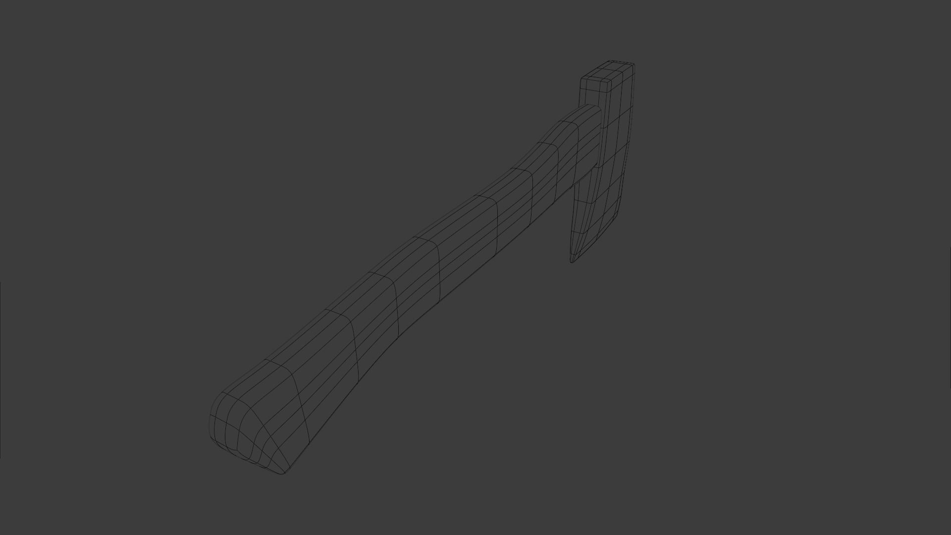Basic Axe Low-poly 3D model_14