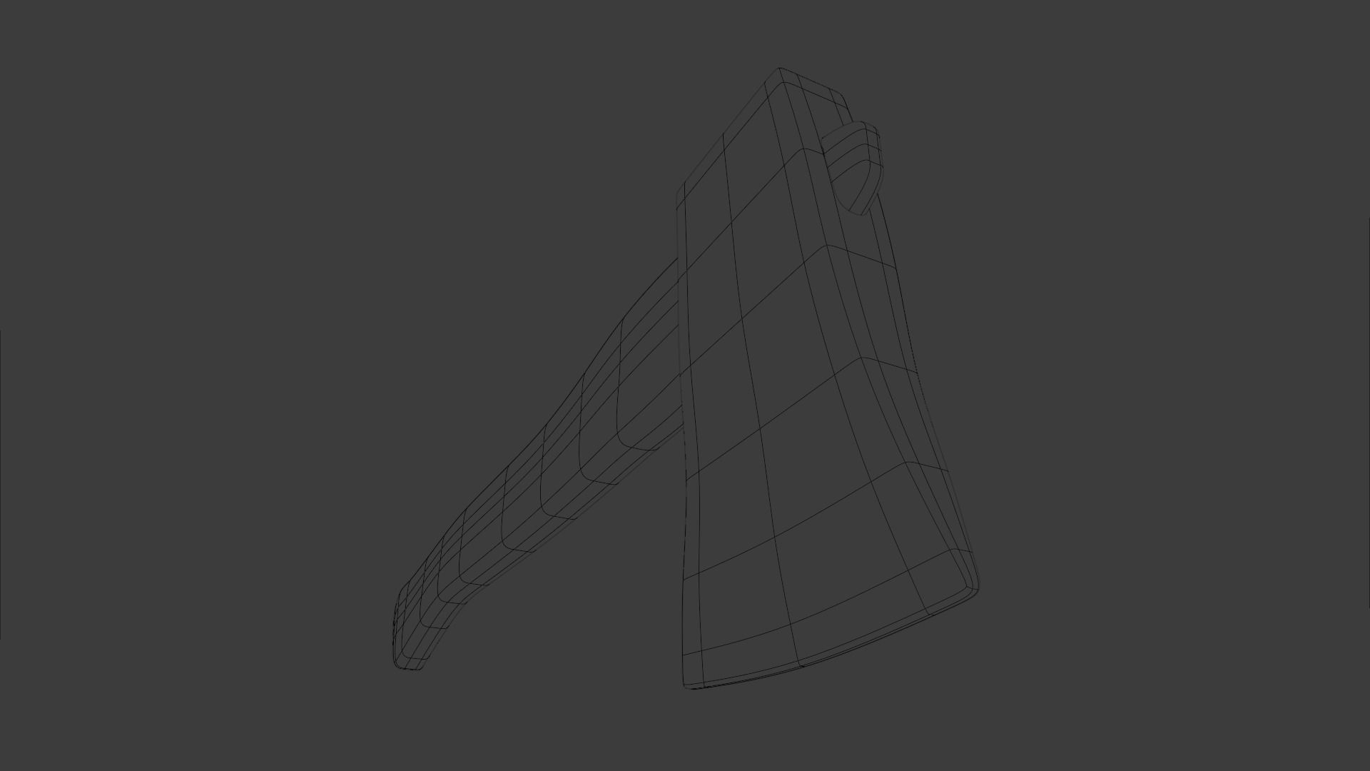 Basic Axe Low-poly 3D model_13