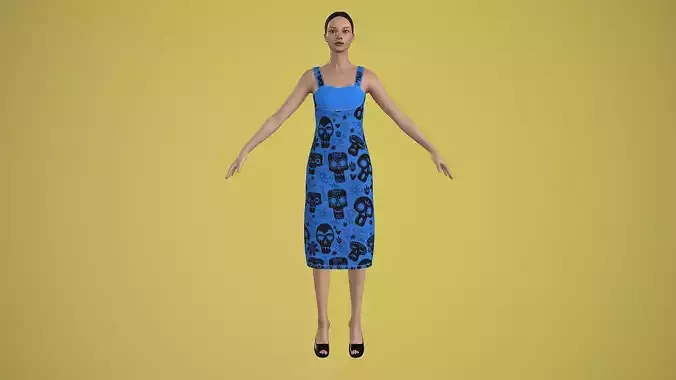 outfit set with Blue Mexican skull pattern 1 piece