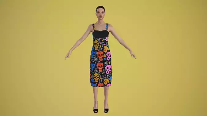 outfit set with  Mexican skull pattern 1 piece