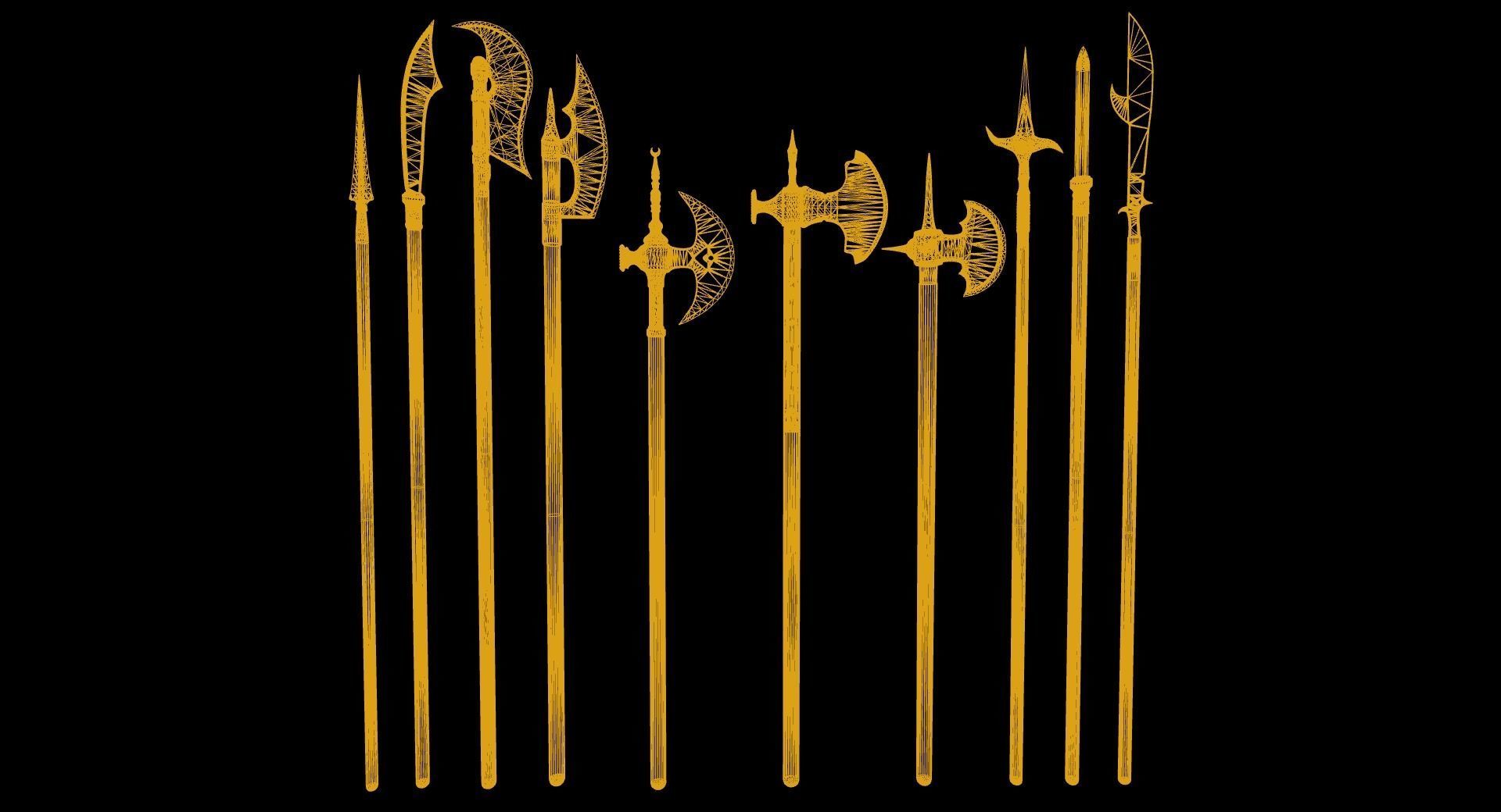Melee Weapons Mega Pack Low-poly 3D model_27