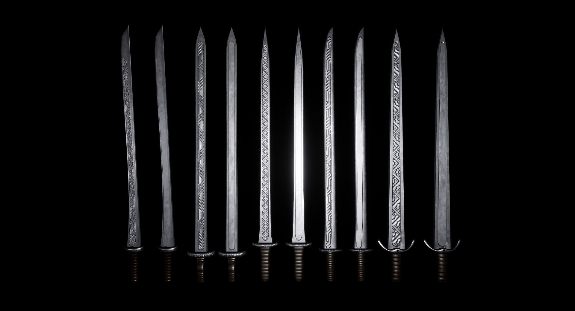 Melee Weapons Mega Pack Low-poly 3D model_9