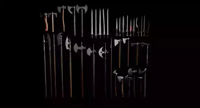 Melee Weapons Mega Pack Low-poly 3D model