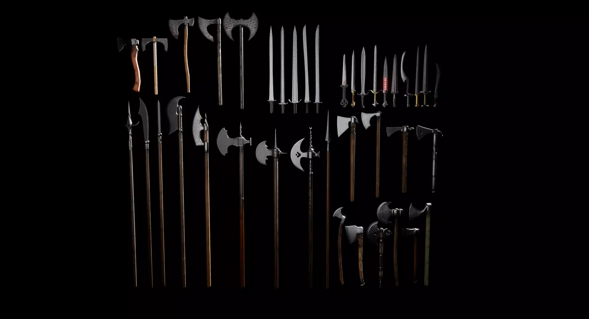 Melee Weapons Mega Pack Low-poly 3D model_0