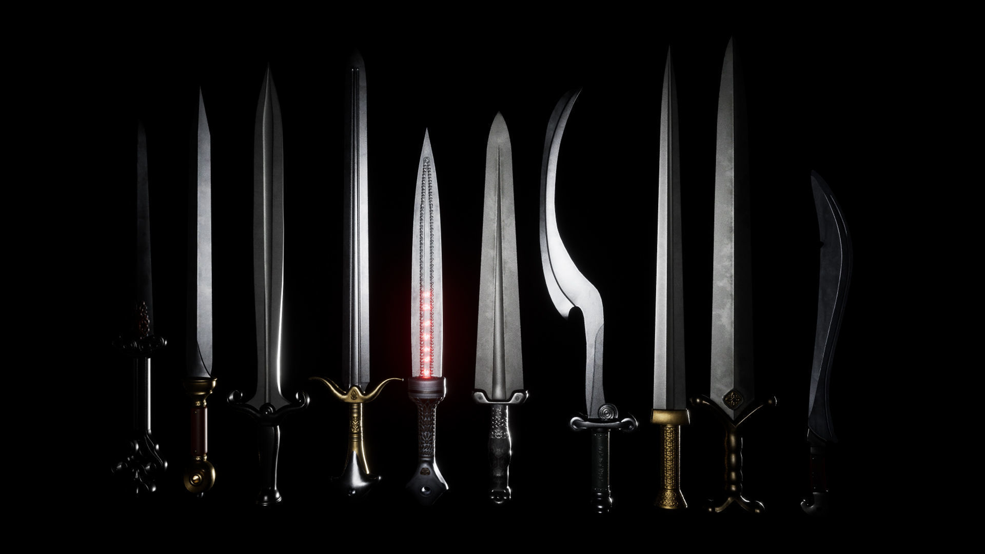 Melee Weapons Mega Pack Low-poly 3D model_38