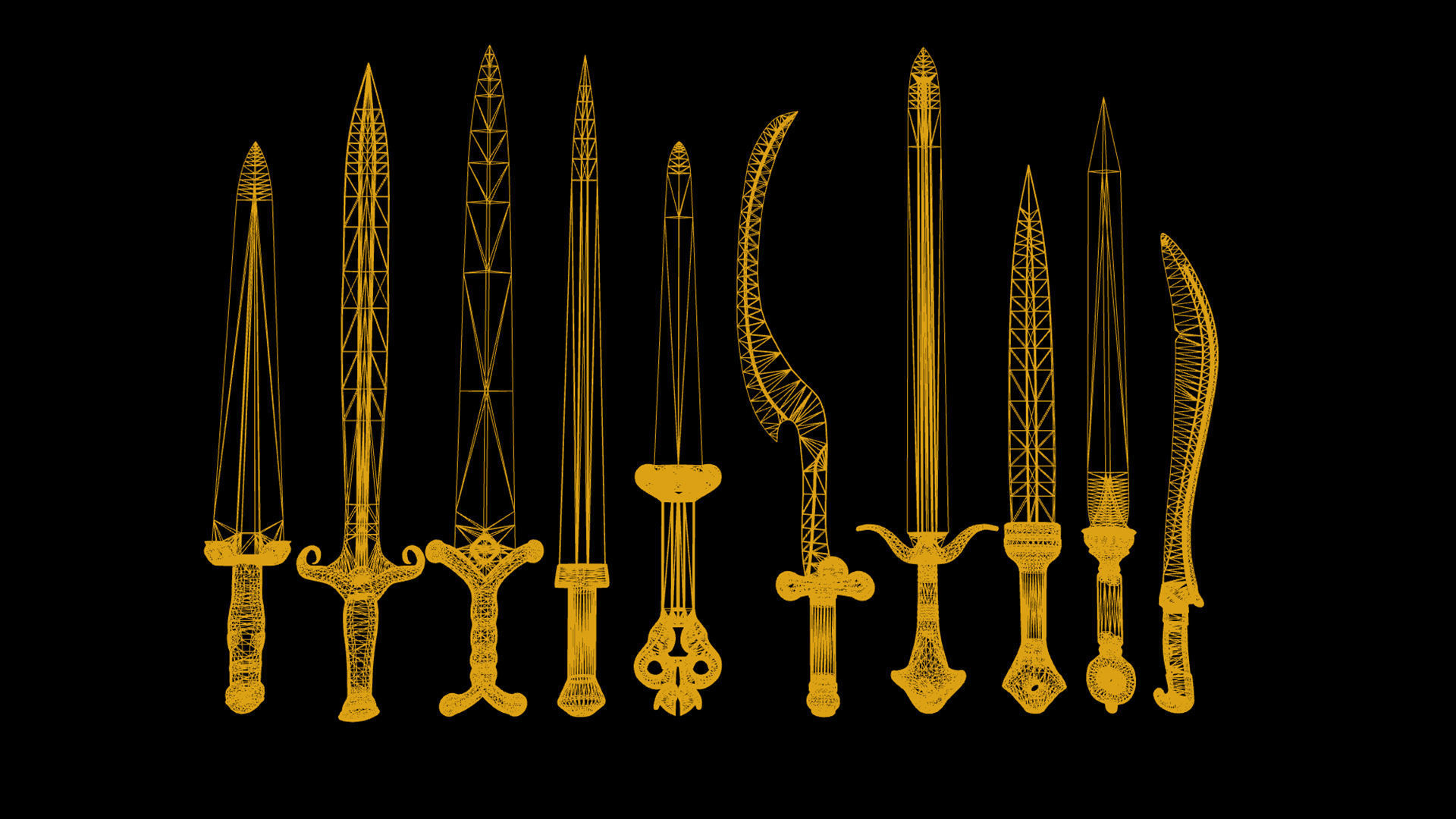 Melee Weapons Mega Pack Low-poly 3D model_40
