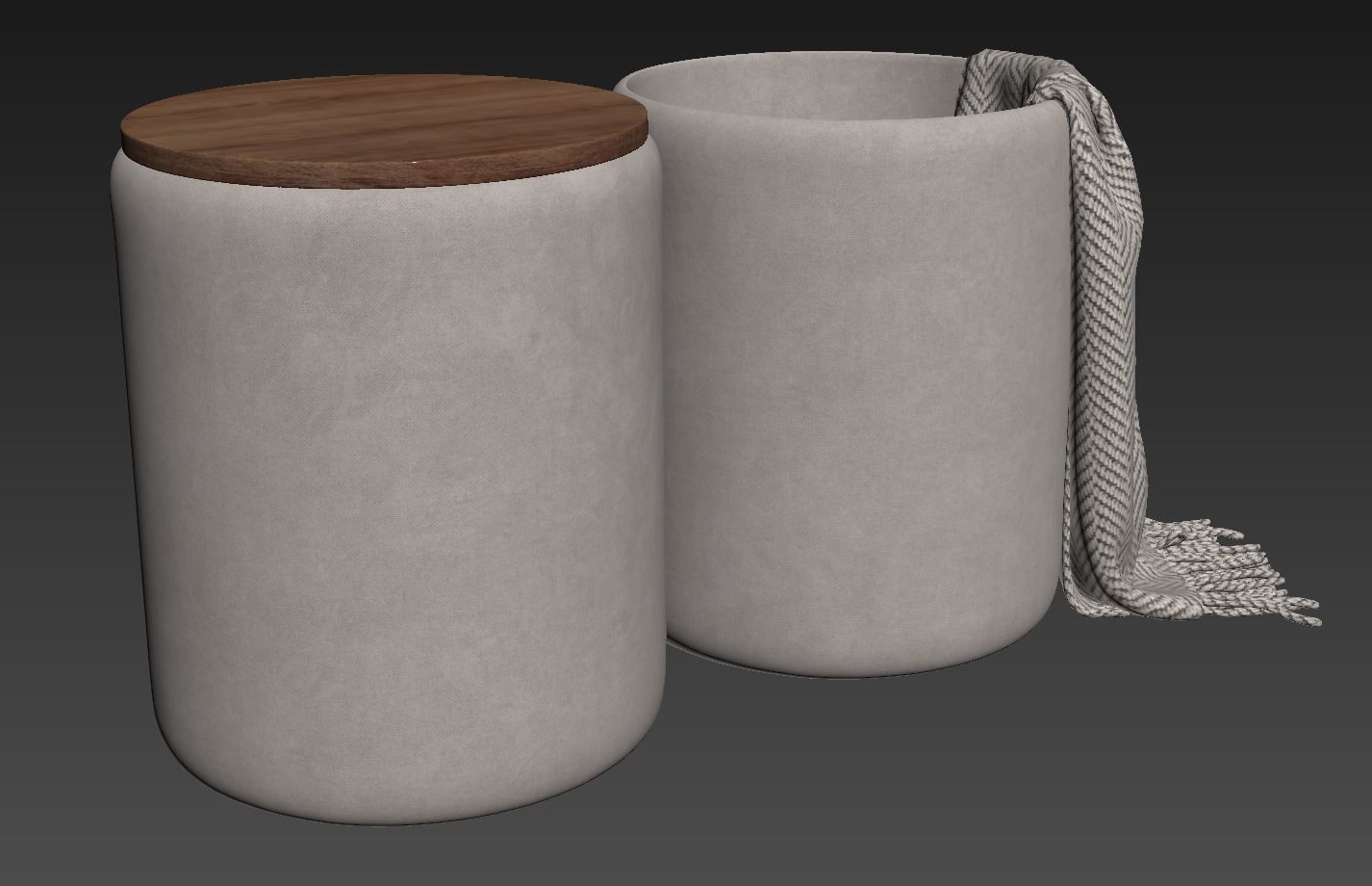 Round storage ottoman by Cortesi Home 3D model_5