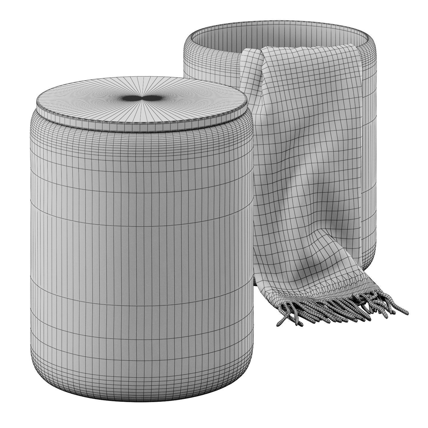 Round storage ottoman by Cortesi Home 3D model_4