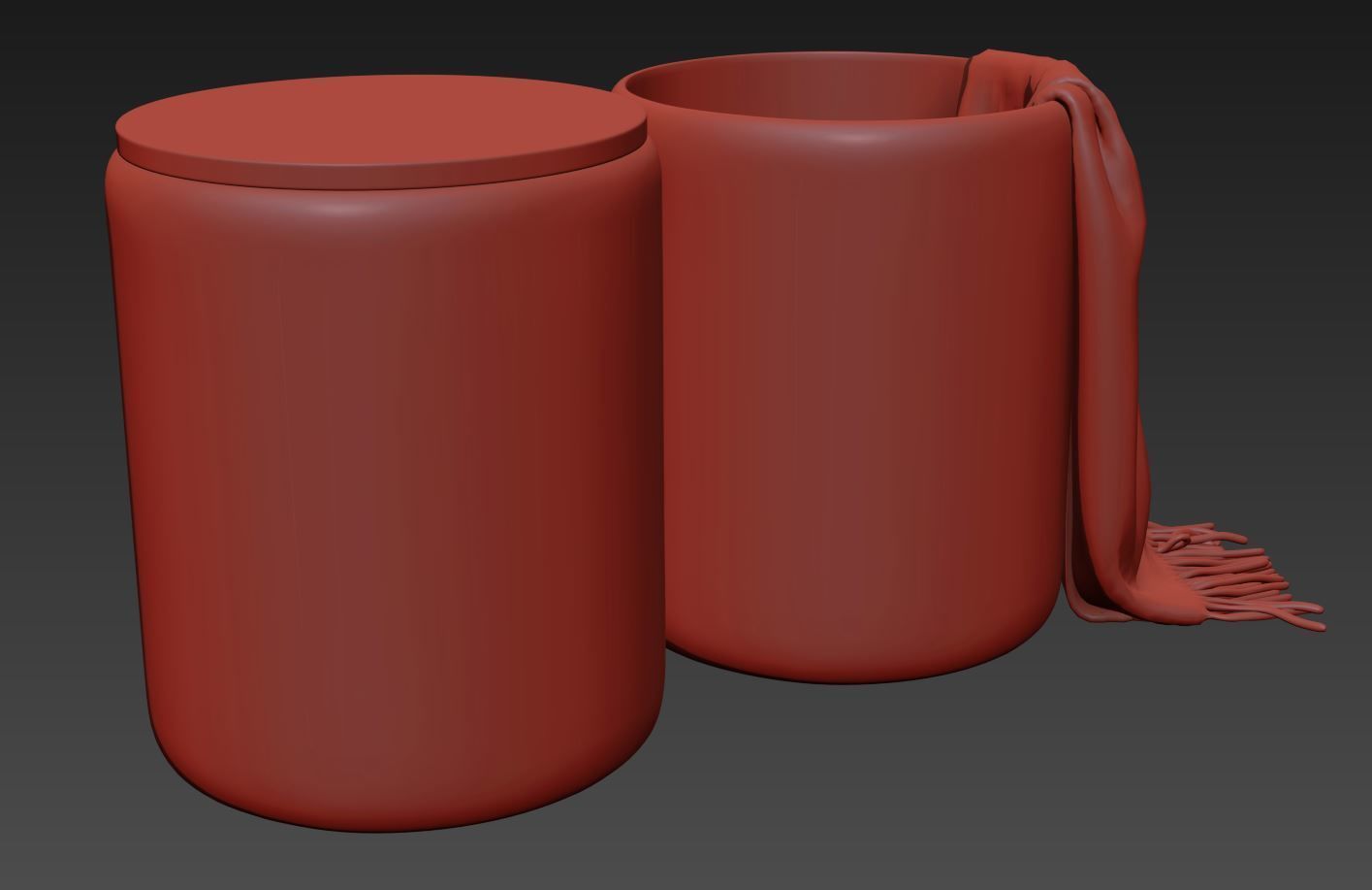 Round storage ottoman by Cortesi Home 3D model_6