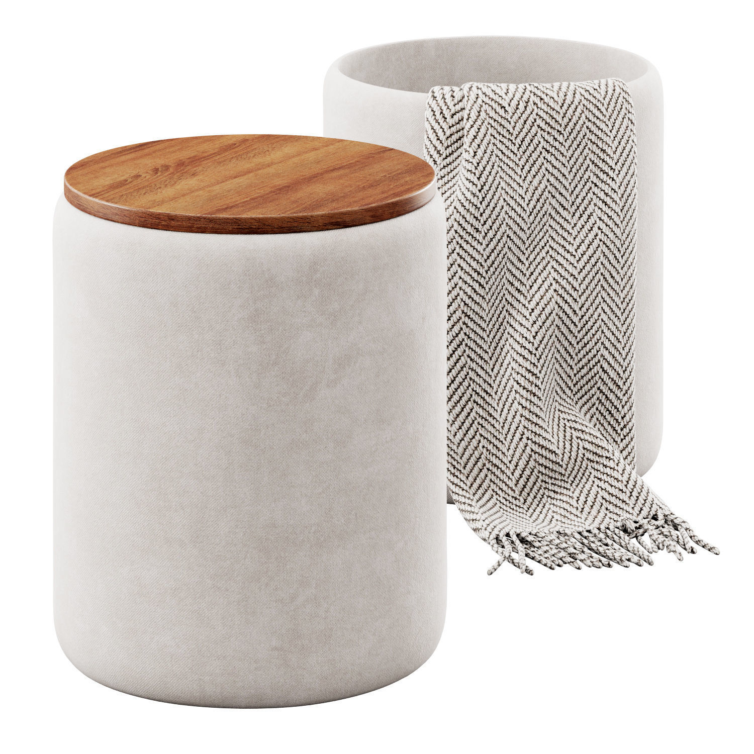 Round storage ottoman by Cortesi Home 3D model_1