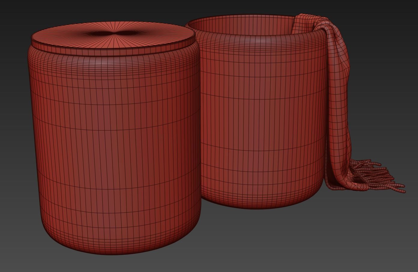 Round storage ottoman by Cortesi Home 3D model_7