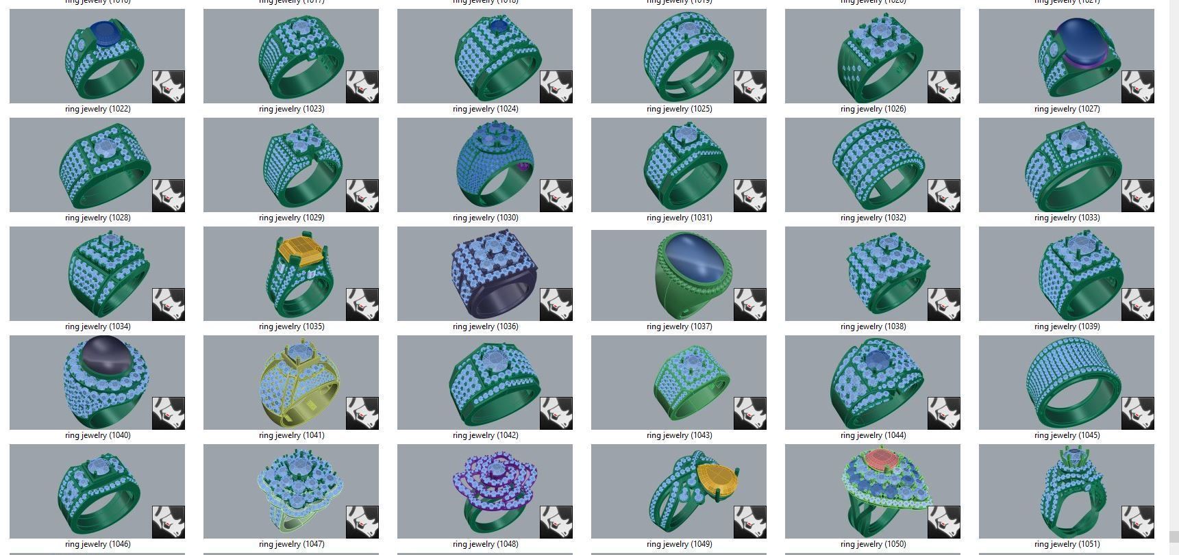 diamond  ring  15files 3D print model_34