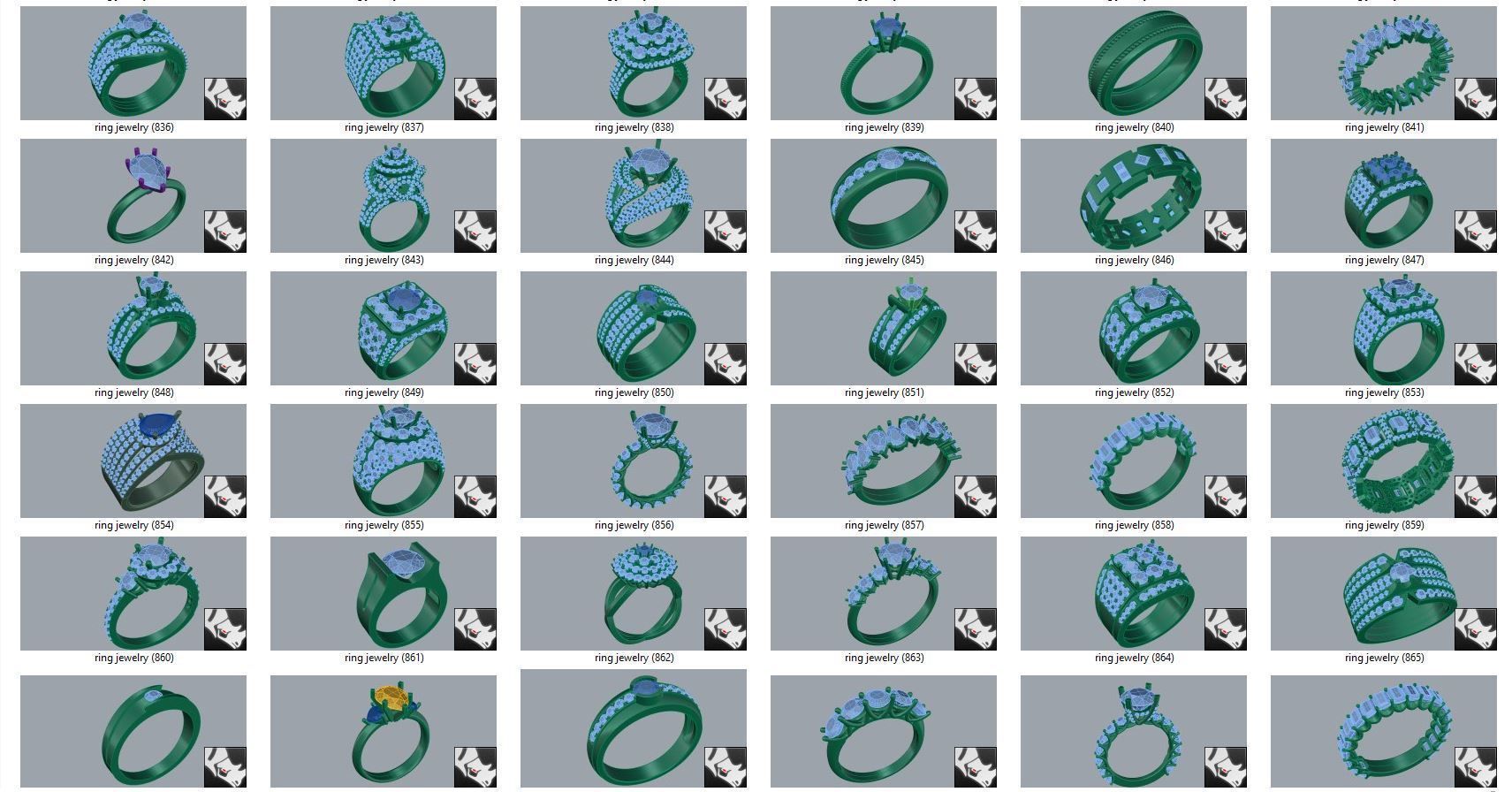 diamond  ring  15files 3D print model_28