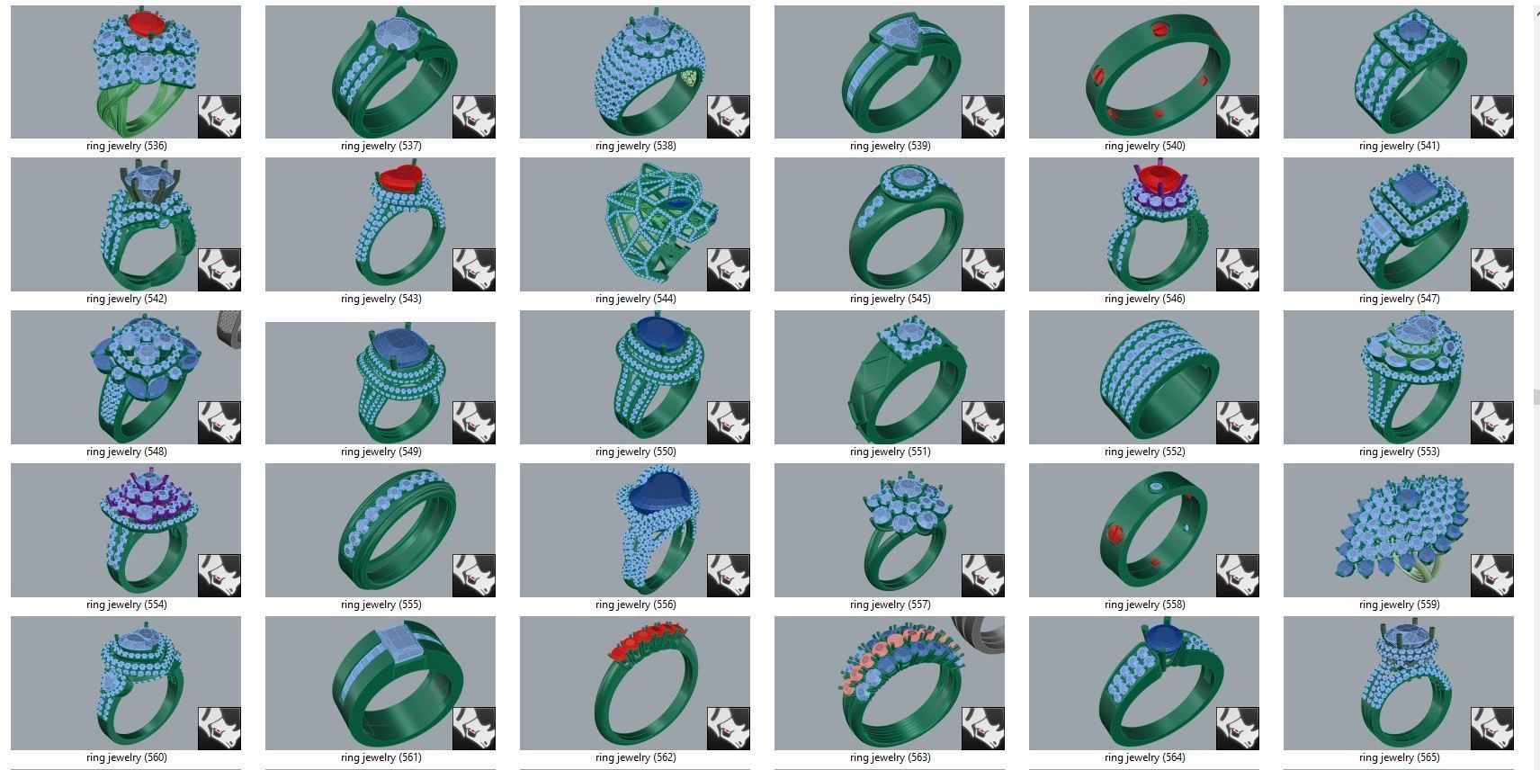 diamond  ring  15files 3D print model_18