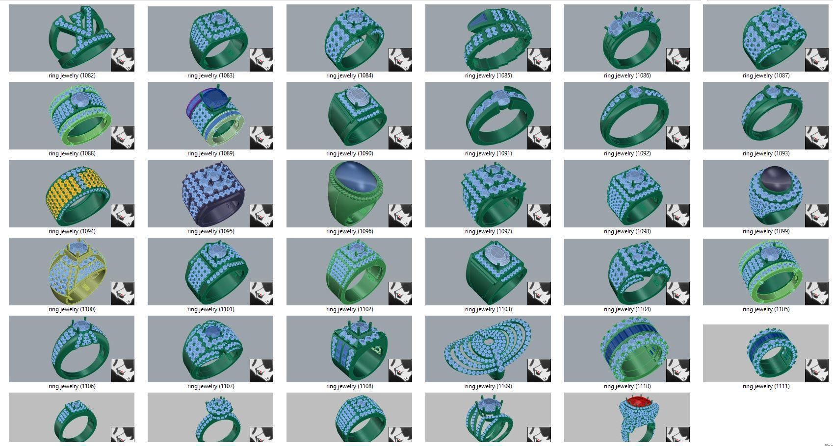 diamond  ring  15files 3D print model_36