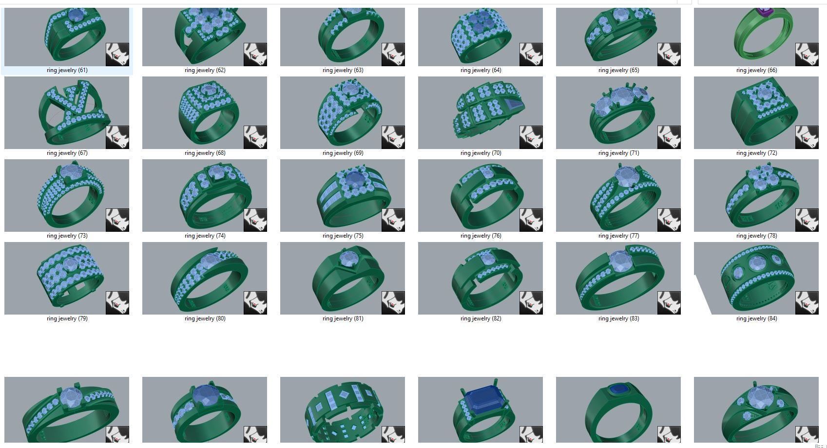 diamond  ring  15files 3D print model_2