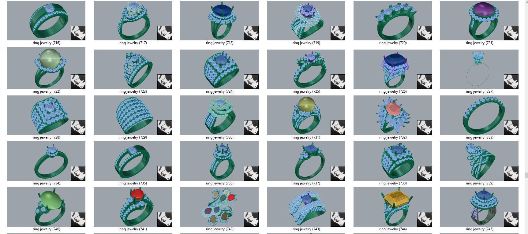 diamond  ring  15files 3D print model_24