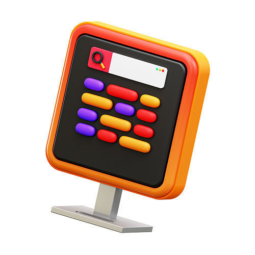 Keyword Icon Low-poly 3D model