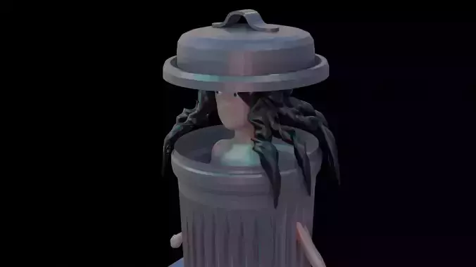 Trash monster  Low-poly 3D model