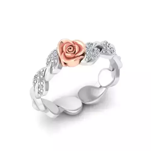 Solitaire Engagement Rose Ring Propose Rose Rings 3D print model