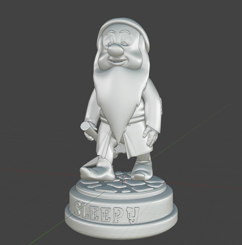 Sleepy the Dwarf 3D print model_1