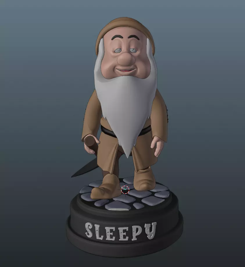 Sleepy the Dwarf 3D print model_0