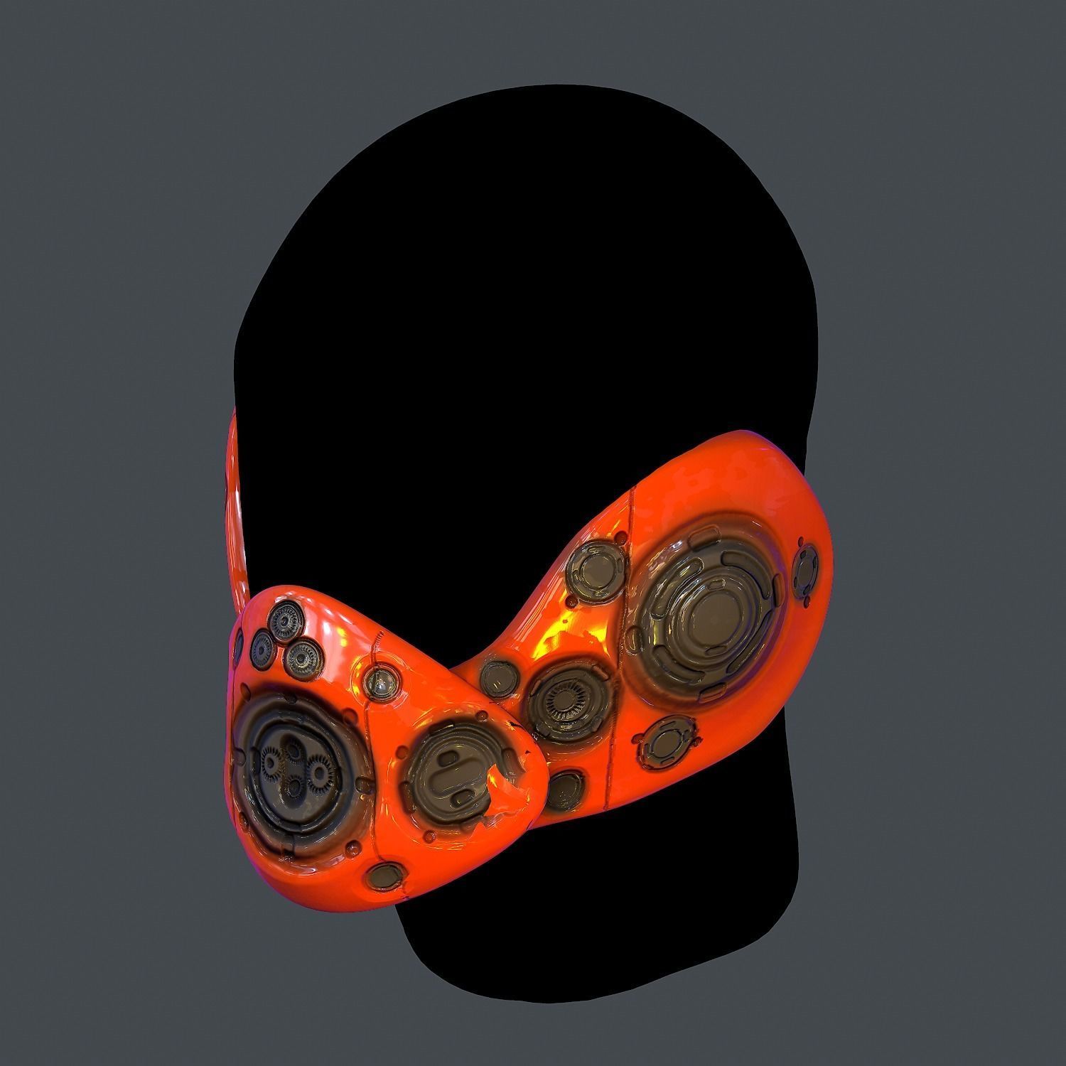 Gas mask helmet scifi Low-poly character art game space Low-poly 3D model_2