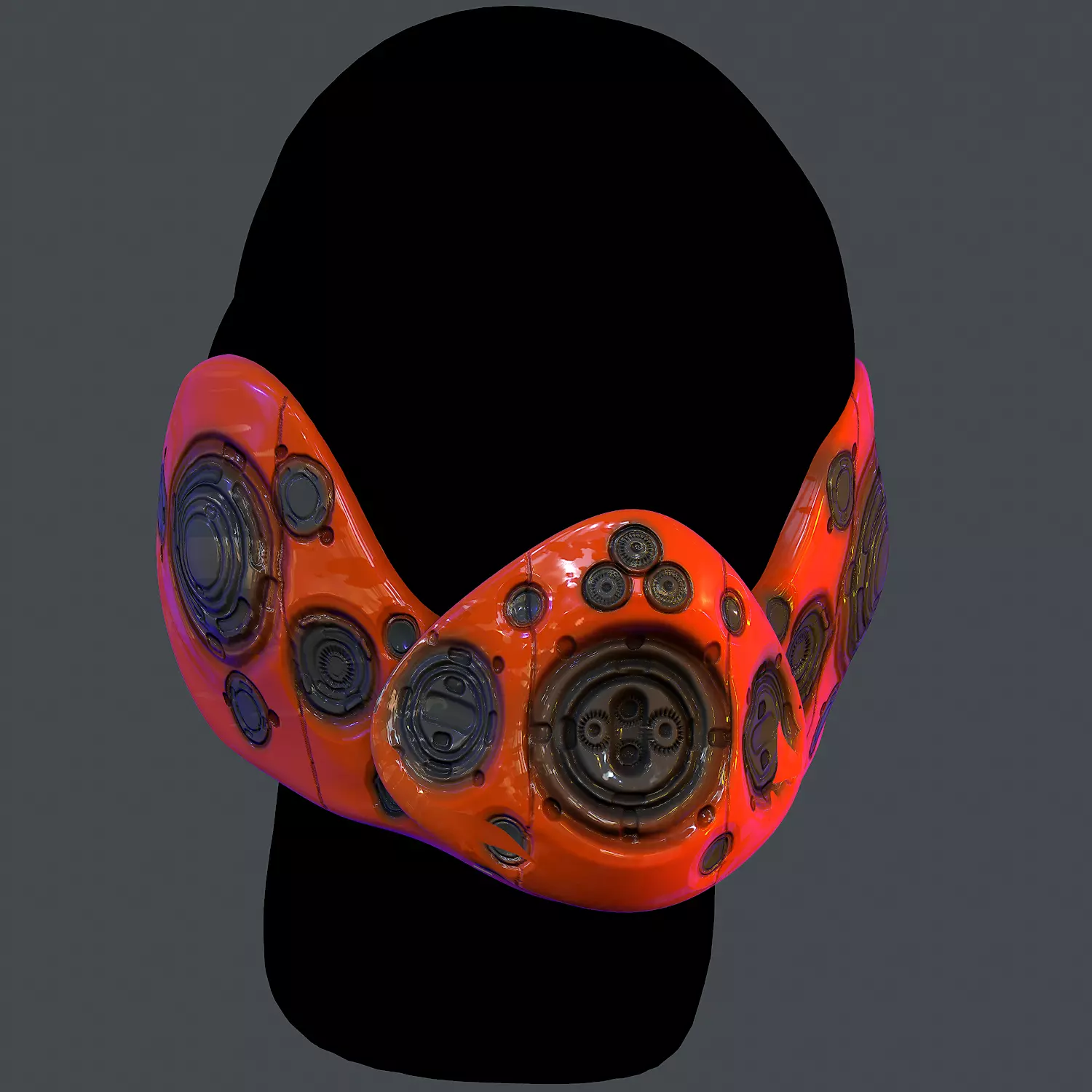 Gas mask helmet scifi Low-poly character art game space Low-poly 3D model_0